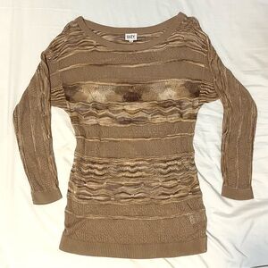 🛍️ 3 for $25 | Suzy Shier Beige-tan Unique Lightweight Sweater Y2K Boho Beach